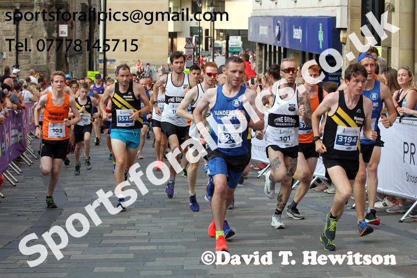 Start of the Durham City Run 5k and 10k, Thursday, July 25th. Photo: David T. Hewitson/Sports for All Pics